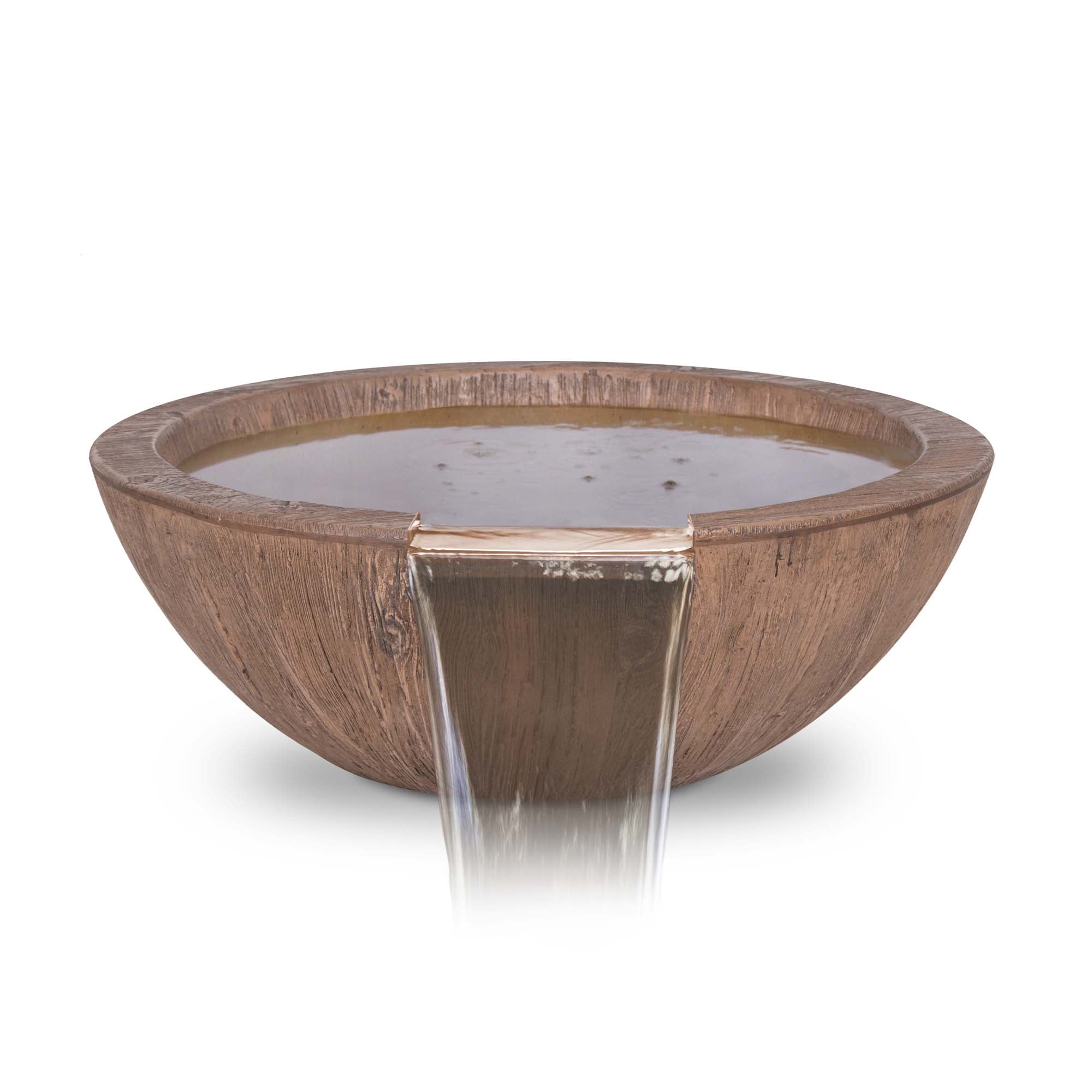 The Outdoor Plus Sedona Water Bowl - GFRC Wood Grain