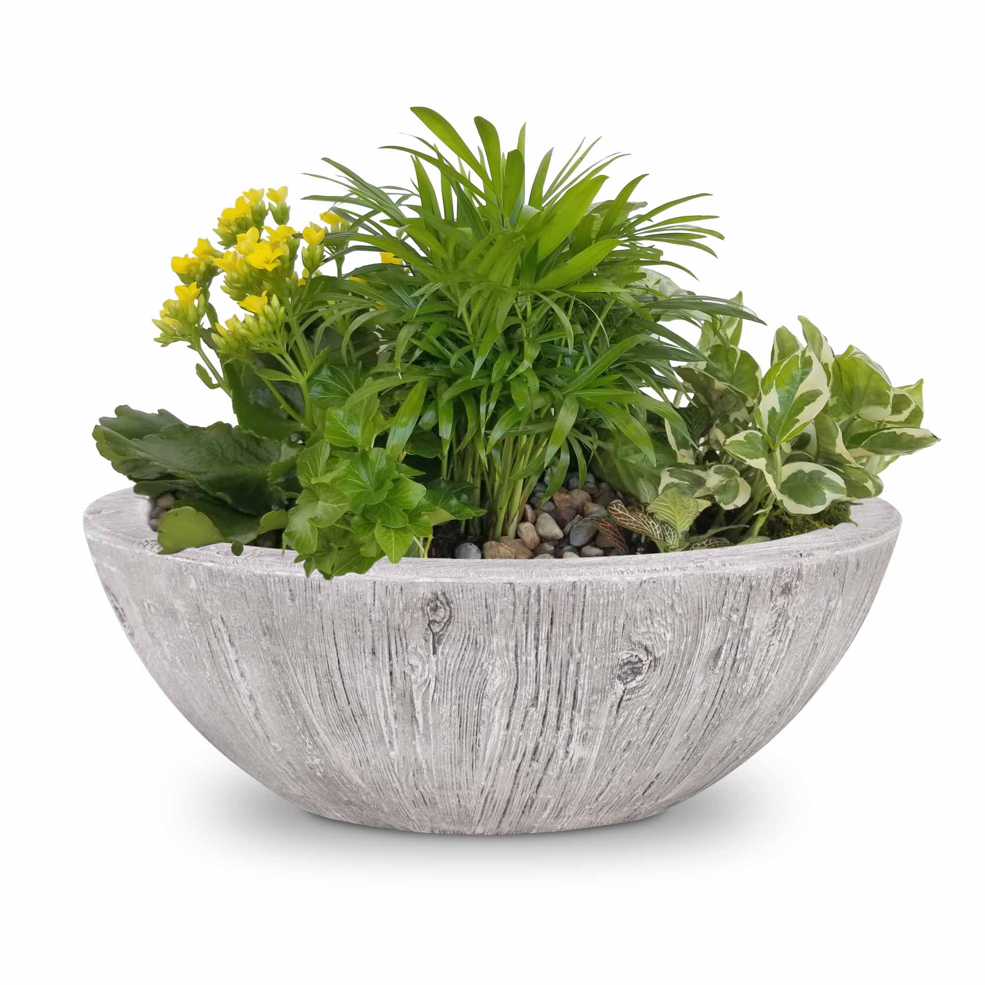 The Outdoor Plus Sedona Planter Bowl - GFRC Wood Grain