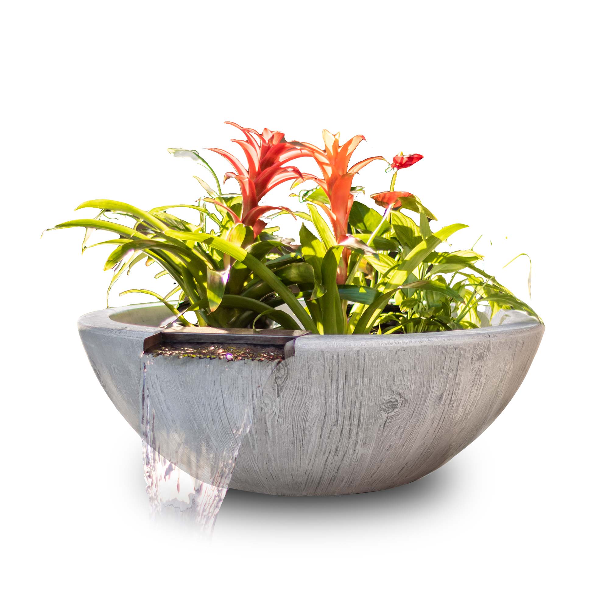 The Outdoor Plus Sedona Planter & Water Bowl - GFRC Wood Grain