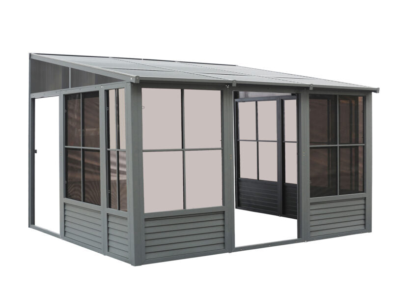 Gazebo Penguin Florence Wall-Mounted Solarium 8' x 12' Metal Roof