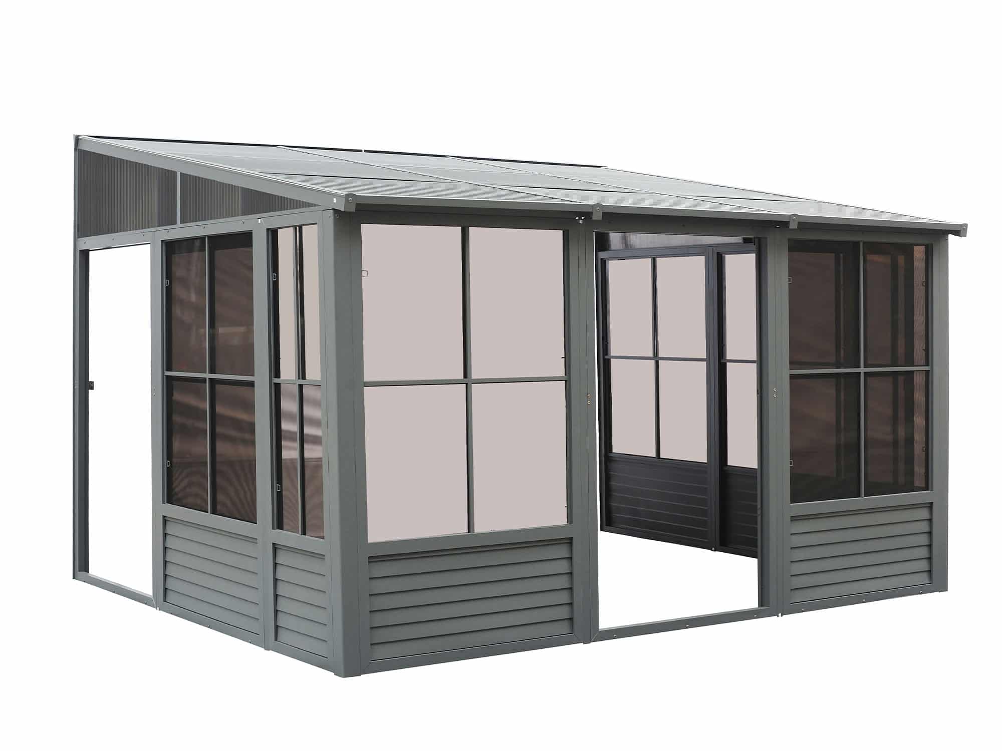 Gazebo Penguin Florence Wall-Mounted Solarium 8' x 16' Metal Roof